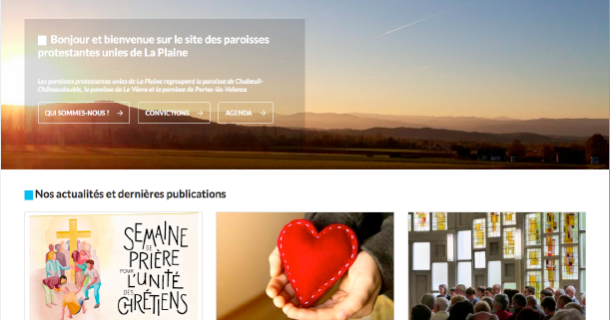Page d'accueil du nouveau site Internet commun