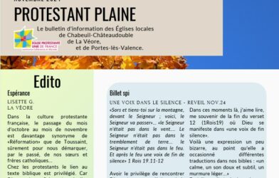 Le bulletin Protestant Plaine de novembre est en ligne