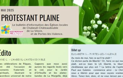 Le bulletin Protestant Plaine de mai est en ligne - Bonne lecture !