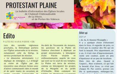 Le bulletin Protestant Plaine de novembre est en ligne - Bonne lecture !