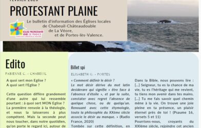 Le bulletin Protestant Plaine de février est en ligne - Bonne lecture !