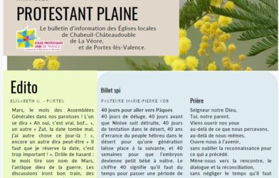 Le bulletin Protestant Plaine de mars est en ligne - Bonne lecture !
