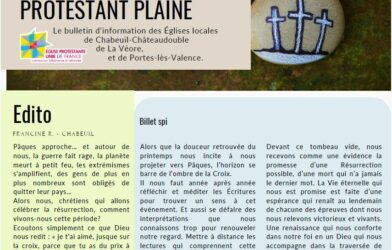 Le bulletin Protestant Plaine d'avril est en ligne - Bonne lecture !